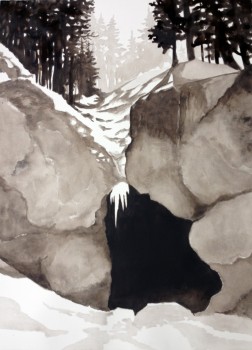 Pär Strömberg, Cave, watercolor on paper