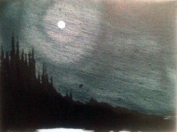 Winternight, 30 x 40 cm, oil on canvas